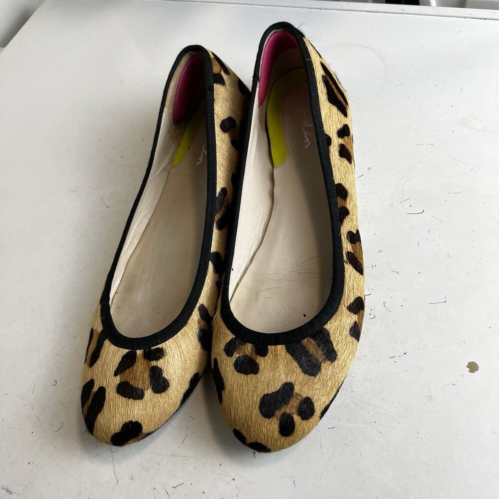Boden Shoes Flat Leopard Print Calf-Hair Ballet Casual Size 41 - Picture 3 of 10